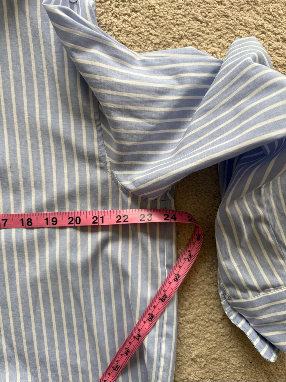 Zara Light Blue & White Vertical Stripe Button-Back Tunic/Dress - Picture 10 of 11